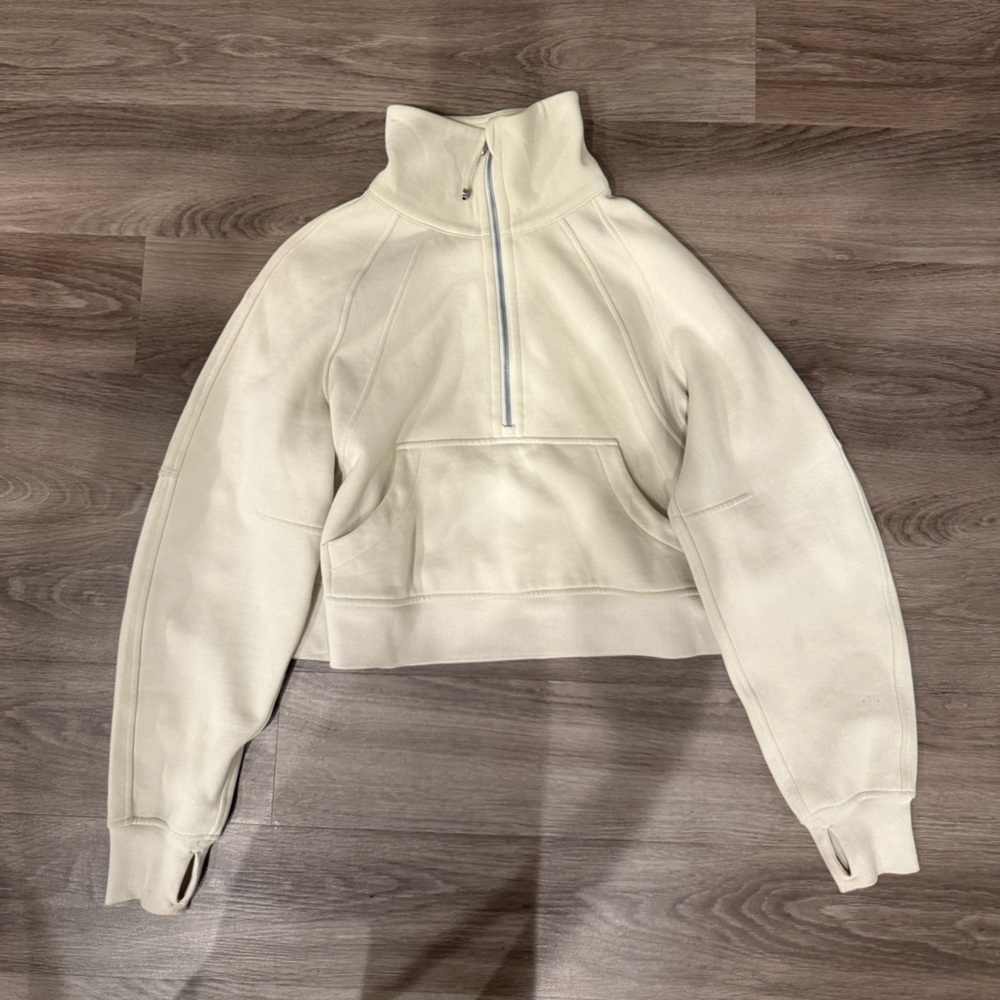 Lululemon off-white scuba half zip no hoodie